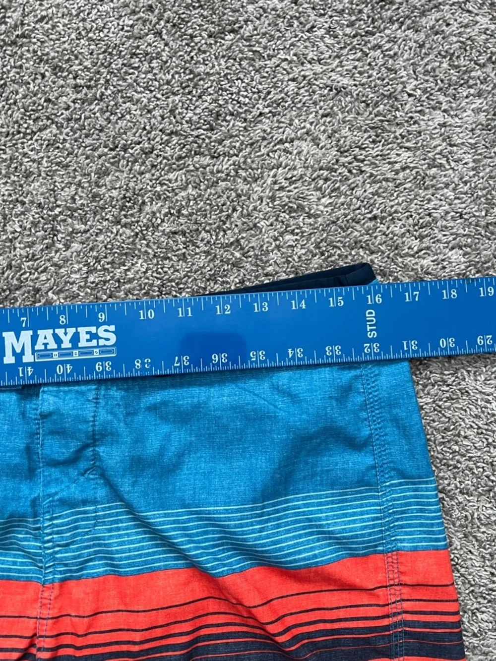 O’Neill Men's Lennox Blue & Orange Striped Boardshorts Swim Trunks - Size 31